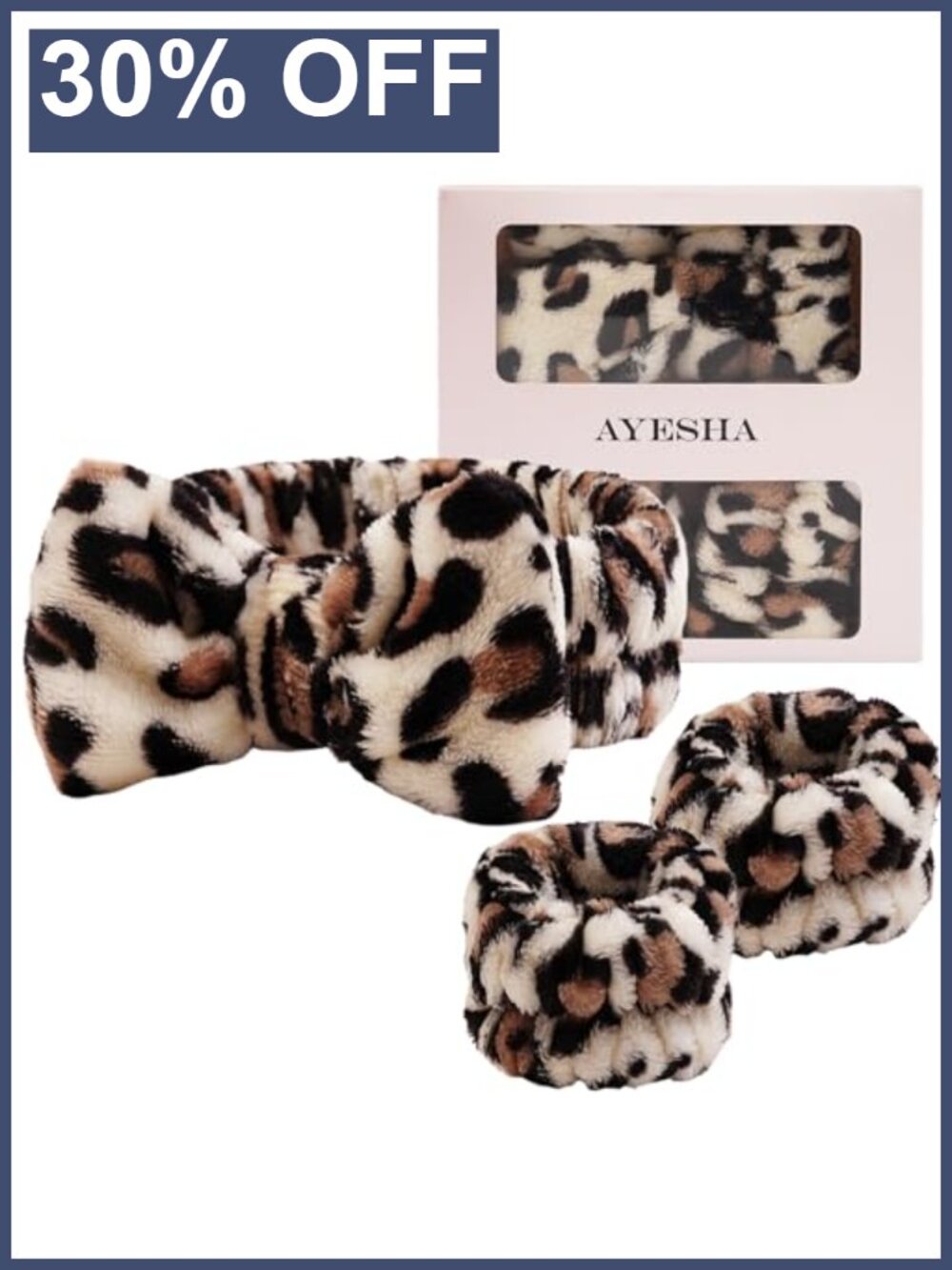Spa Headband and Wristband Set for Face Washing Skincare Makeup